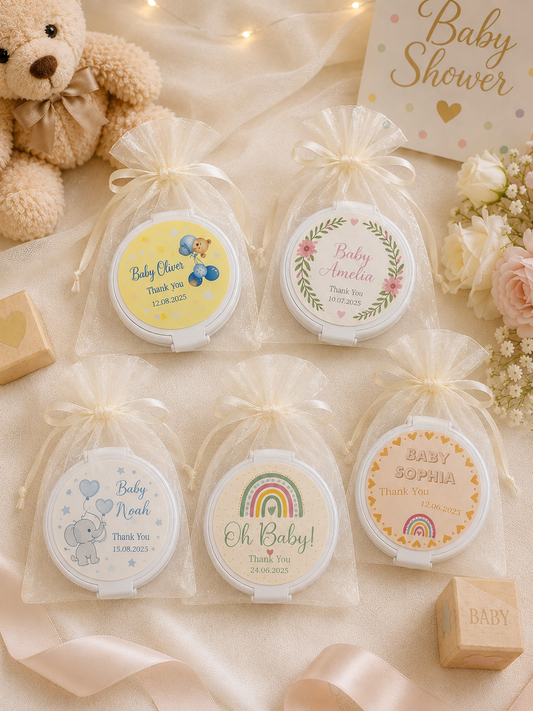 Personalised Baby Shower Compact Mirror Favours – Pack of 10
