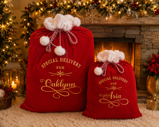 Personalised Santa Sack Large 50cm x 70cm Gold