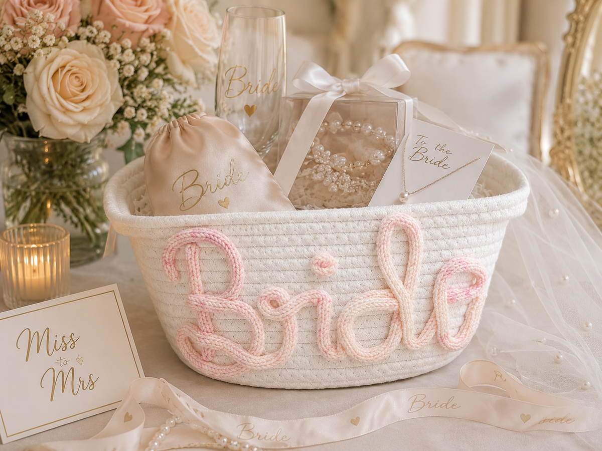 Personalised Tricotin Name Gift Basket