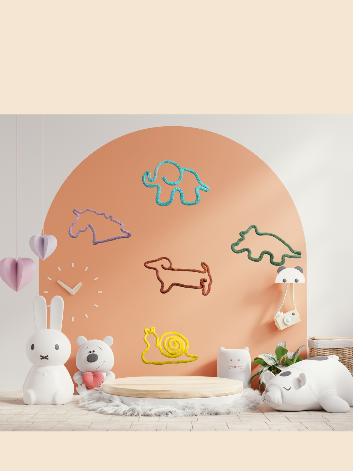 Handmade personalised rope animal wall art for home décor