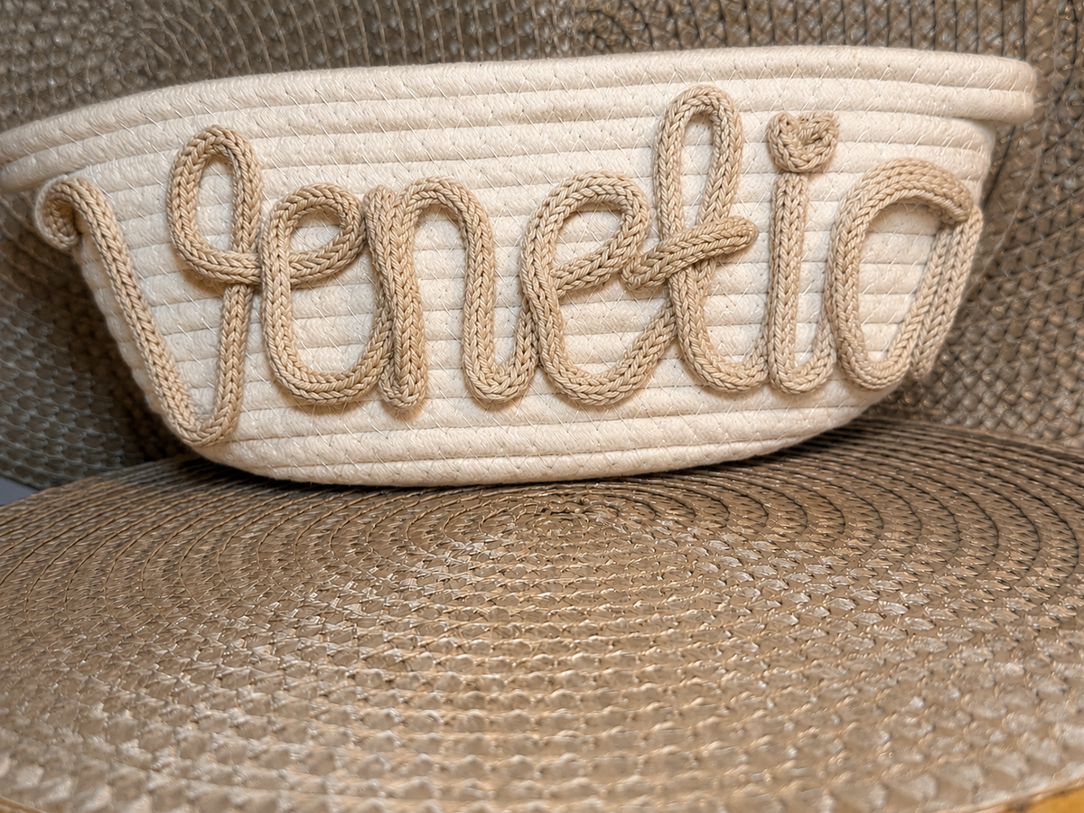 Personalised Tricotin Name Gift Basket