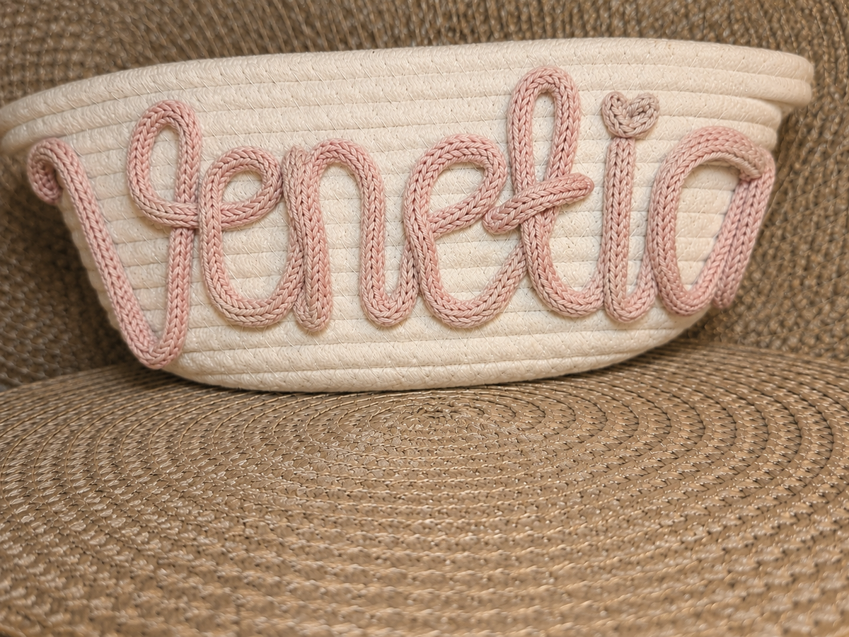 Personalised Tricotin Name Gift Basket