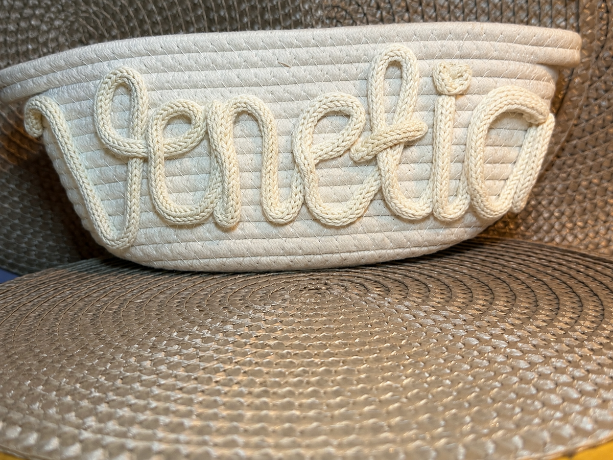 Personalised Tricotin Name Gift Basket