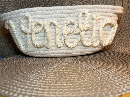 Personalised Tricotin Name Gift Basket
