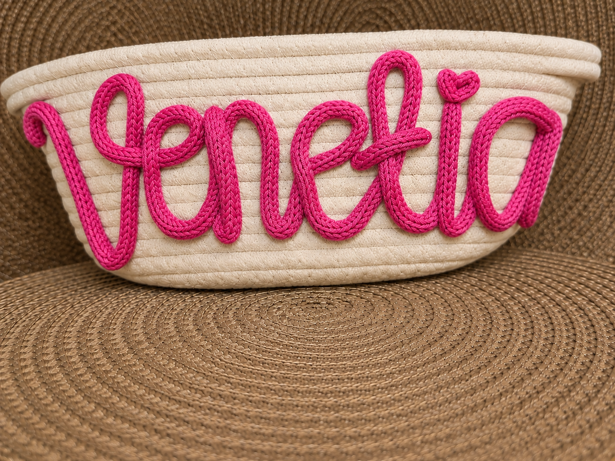 Personalised Tricotin Name Gift Basket