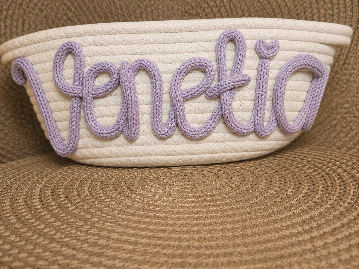 Personalised Tricotin Name Gift Basket