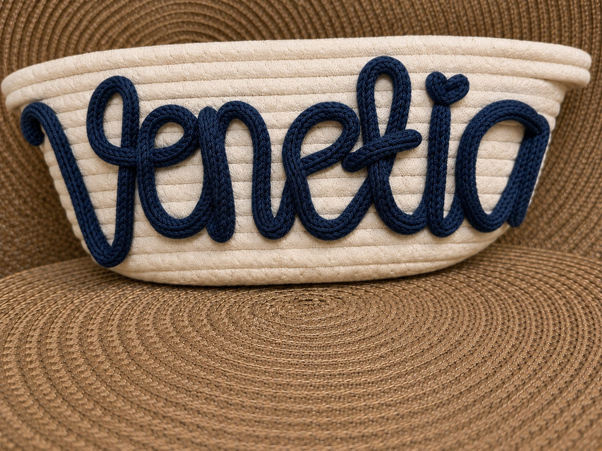 Personalised Tricotin Name Gift Basket