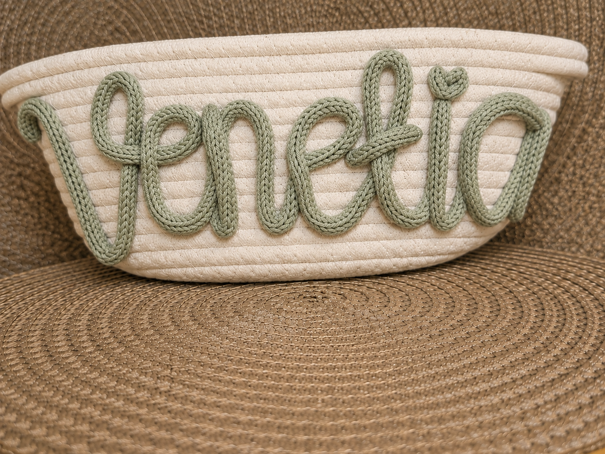 Personalised Tricotin Name Gift Basket