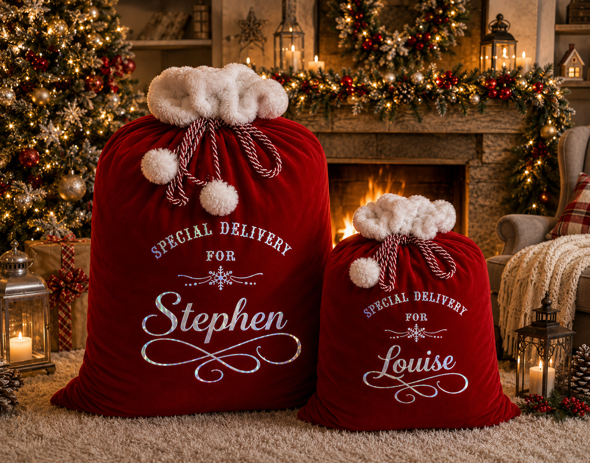 Personalised Santa Sack Small – Silver