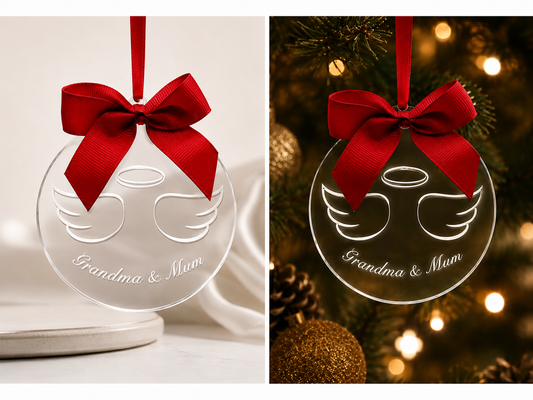 Personalised Clear Acrylic 2D Baubles