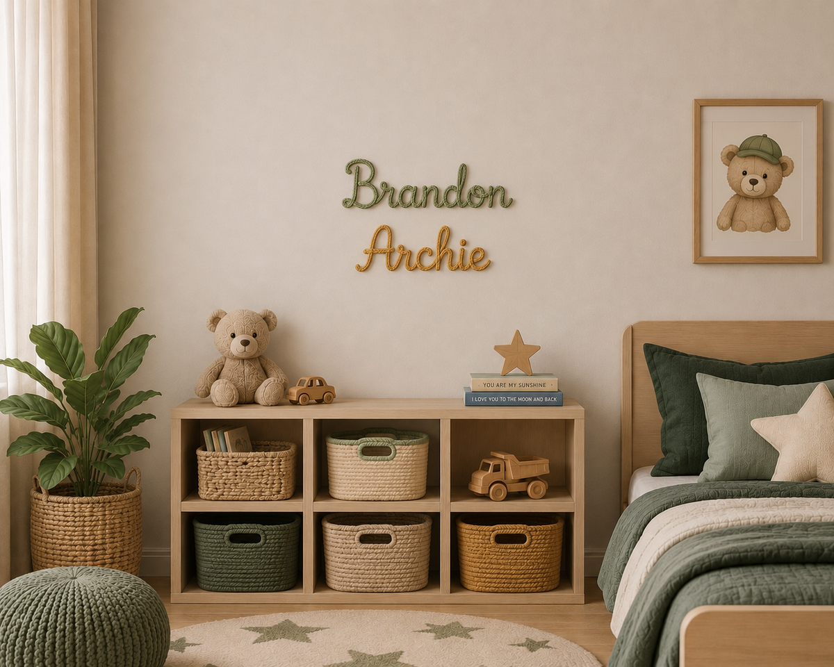 Personalised Tricotin Name Signs – Handmade Nursery & Room Decor