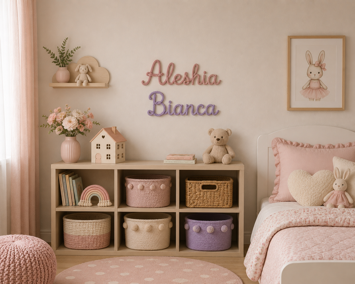 Personalised Tricotin Name Signs – Handmade Nursery & Room Decor
