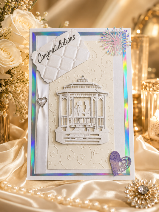 Congratulations wedding card gazebo holographic edition - standard version